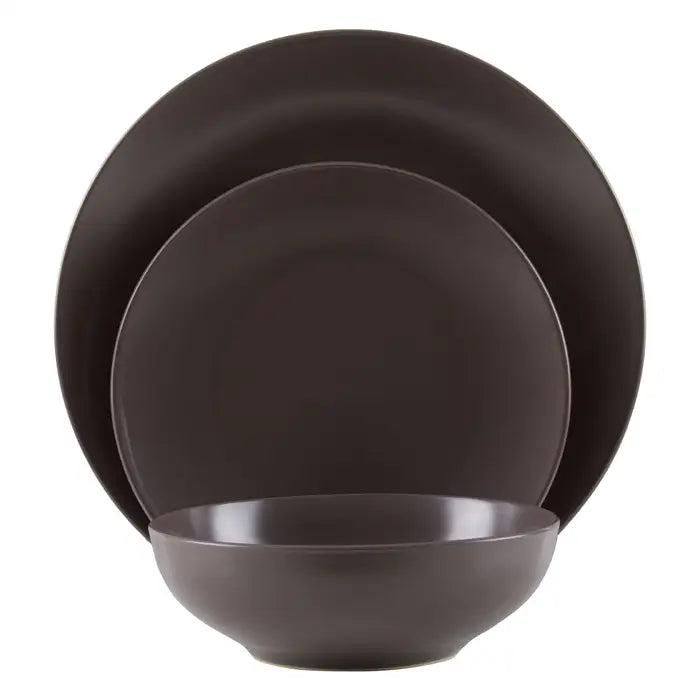Premier 16 Piece Brown Stoneware Dinner Set - 723387