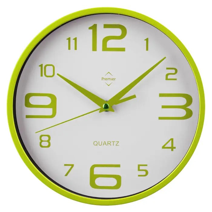 PREMIER 25.4CM DIA RND WALL CLOCK LRG/SML
