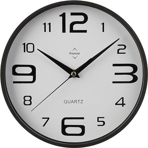 PREMIER 25.4CM DIA RND WALL CLOCK LRG/SML