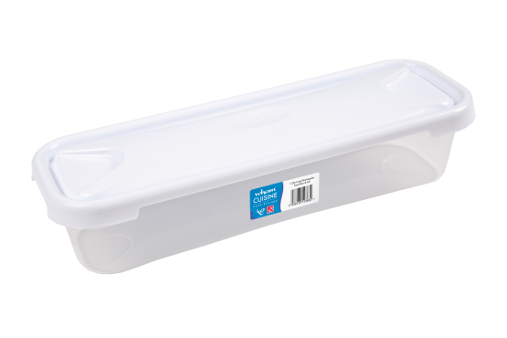 Wham Cuisine 1.21. Long Rect Food Box & Lid Clear/White - 12383