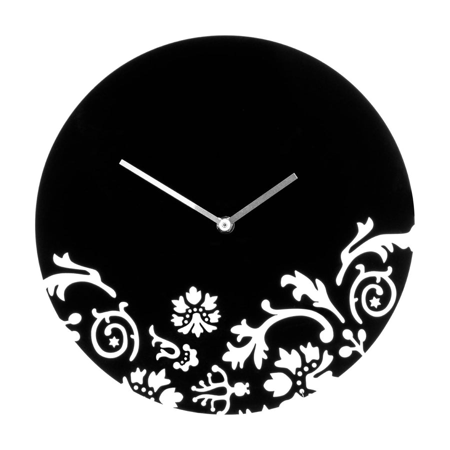 PREMIER 30CM DIA FLORAL SWIRL ACRYLIC WALL CLOCK