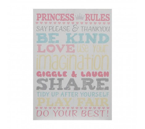 PREMIER KIDS PRINCESS RULES WALL PLAQUE 20 X 28CM- 2800778