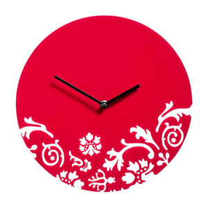 PREMIER 30CM DIA FLORAL SWIRL ACRYLIC WALL CLOCK