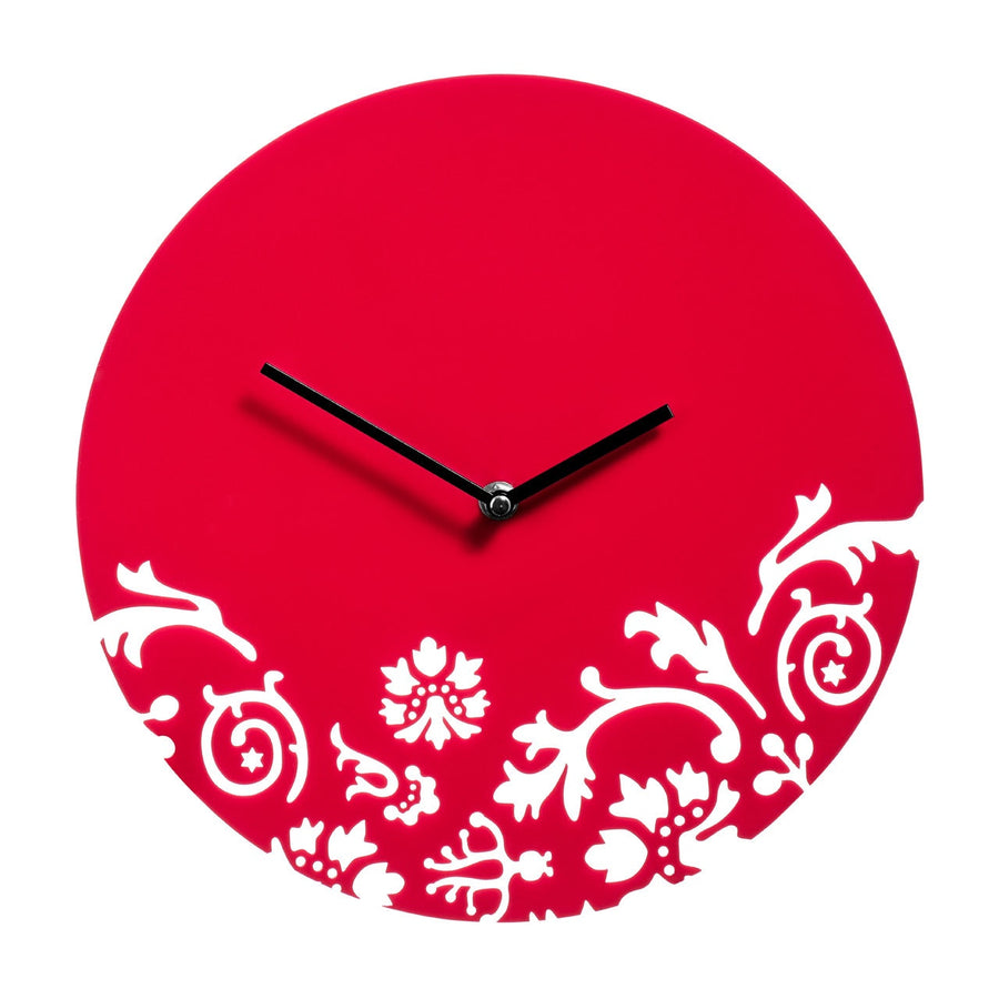 PREMIER 30CM DIA FLORAL SWIRL ACRYLIC WALL CLOCK