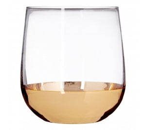 PREMIER S/4 HORIZON 390ML GLASS TUMBLERS CLEAR/GOLD - 1405288