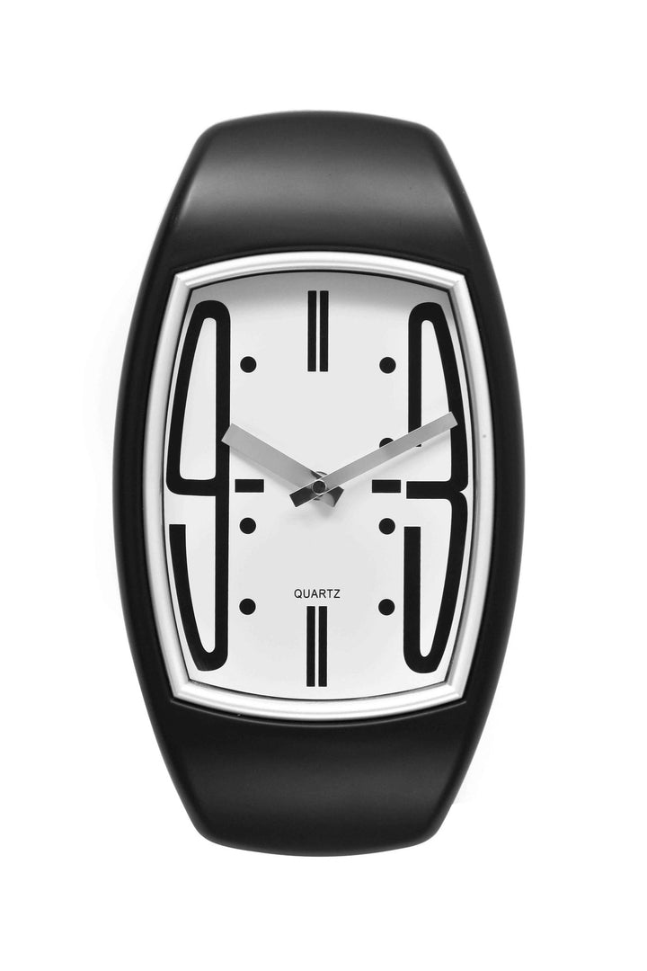 Premier Oval Black/Silver Wall Clock Mixed Numbers 20x35cm-2200458 - Homely Nigeria