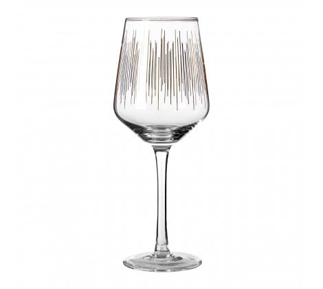 PREMIER DECO S/4 HAND BLOWN WINE GLASSES GOLD - 1405272