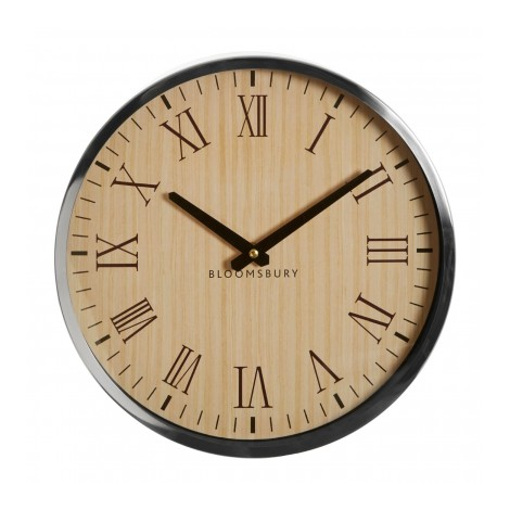 PREMIER VITUS 30CM DIA WALL CLOCK STAINLESS STEEL - 2201044