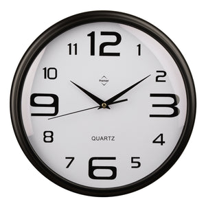 PREMIER 35.6CM DIA ROUND WALL CLOCK