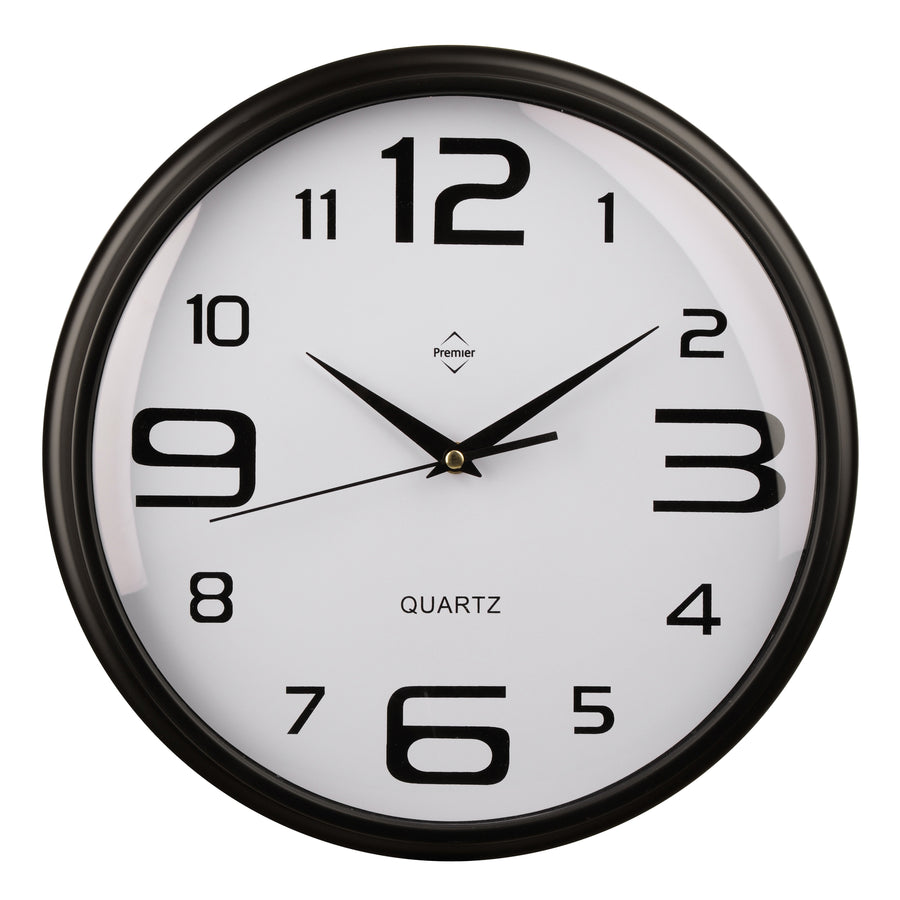 PREMIER 35.6CM DIA ROUND WALL CLOCK