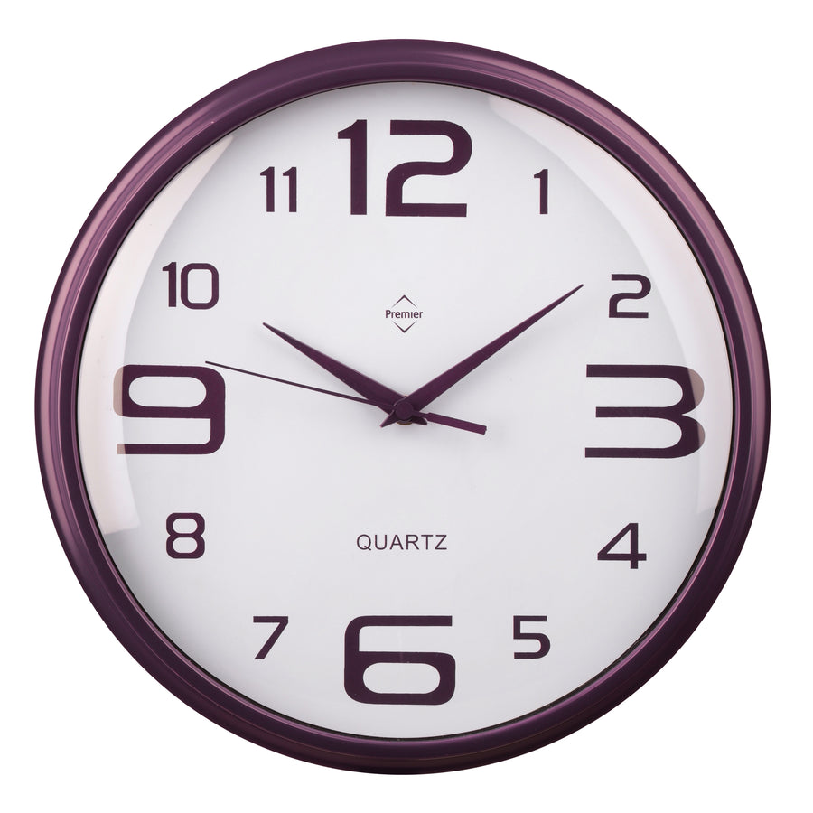 PREMIER 35.6CM DIA ROUND WALL CLOCK